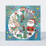 Santa And Moon Jigsaw - Card