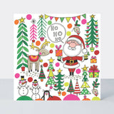 Santa Reindeer Trees - Christmas Jigsaw Card