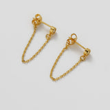Crystal Chain Wrap Earring / Mini Huggy