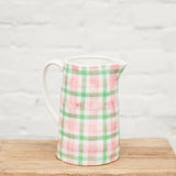 Medium Jug - Rose Pink & Mint Green Gingham
