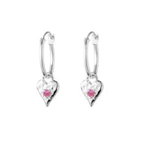 Love Heart Pink Tourmaline Hoops