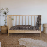 Organic Fitted Cot Sheet - Choc Gingham