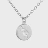 Round Fern Necklace - Silver