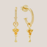 Gold Birthstone Hoops - November/Citrine