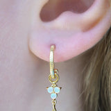 Gold Birthstone Hoops - October/Opal
