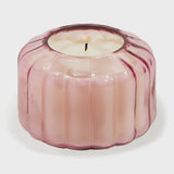 Ripple Small Pink Glass Candle-Desert Peach