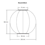 Outdoor LED Solar Lantern - Round 20cm
