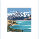 Mt Cook,Lake Pukaki Pre - Matted Mini Print