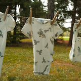 Organic Cotton Short Sleeve Bodysuit NZ Forest