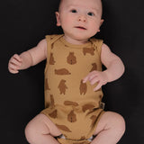 Organic Cotton Singlet Bodysuit - Chubby Bear