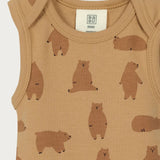 Organic Cotton Singlet Bodysuit - Chubby Bear
