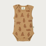 Organic Cotton Singlet Bodysuit - Chubby Bear