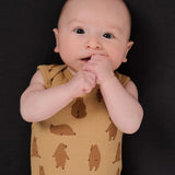 Organic Cotton Singlet Bodysuit - Chubby Bear