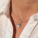 Sterling Silver and Paua Drop Necklace