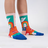 Womans Crew Socks - Peace and Love