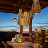 Outdoor LED Solar Lantern - Crown 40cm - Gold Topaz