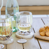 Celebration Birthday Glitter Stemless Glass & Badge Set