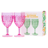 Summer Waves Outdoor Wine Glasses / Set 2