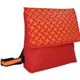 Harakeke Weave Orange On Red Red - Ecofelt Backpack