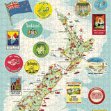NZ Map - 500 Piece Vintage Puzzle
