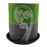 Ponga Frond White On Green/Grey - Grow Bag