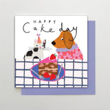 Cake Day Cat & Dog - Birthday Card