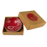 Piwakawaka White On Red - 7cm Porcelain Bowl