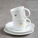 Gold Heart - Cup & Saucer