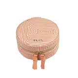 Round Jewellery Case - Wavey Apricot