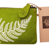 Silverfern White On Green - Ecofelt Purse