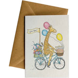 Giraffe Party Bike - Card