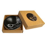 Piwakawaka White On Black - 7cm Porcelain Bowl