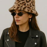Animal Print Bucket Hat - Beige