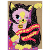 Pawsome Cat - Die-Cut Birthday Card