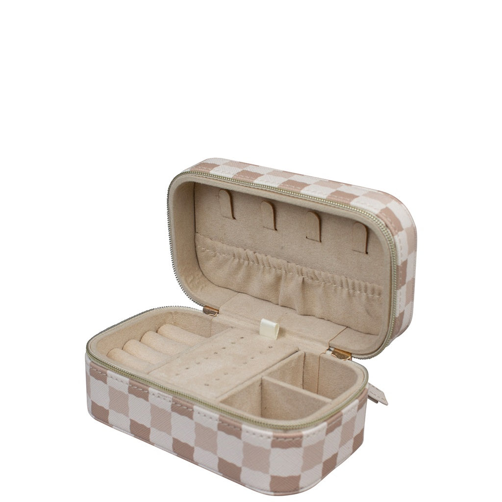 Retangle Case Rectangle Jewellery Case - Beige Check – Brandland