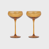The Lou Coupe Glass - Set of 2 / Amber