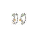 Iris Hoop Earrings - Silver Plated