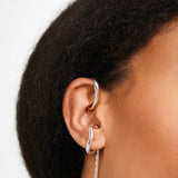 Evon Ear Cuff 2-In-1 Set, Silver-Plated