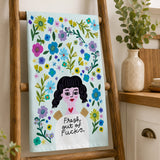 Fresh Out of Fucks Grumpy Angel Dish Towel