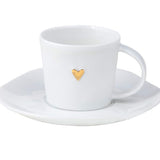 Gold Heart - Cup & Saucer