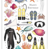 Diver's Gear Happy Birthday - Card