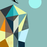 Skier On The Geo Mountain - Card