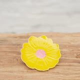 Flower Trinket Dish - Yellow with Pink Centre