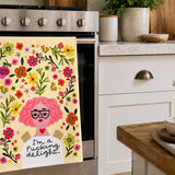 I'm A Fucking Delight Grumpy Angel Dish Towel