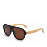 Malone Sunglasses - Black w/Wooden Frames