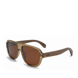 Malone Sunglasses - Olive w/Wooden Arms