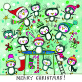 Penguins On Trampoline Jigsaw - Card