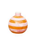 Round Bud Vase - Pink & Orange Stripes