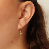 Elenore Earring - Olive / Crystal