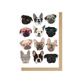 Pugs In Glasses - Card